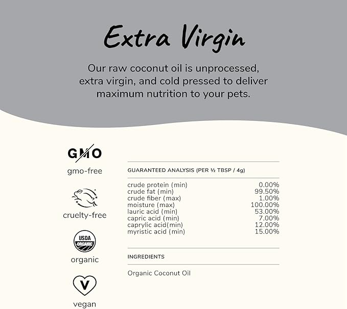kin+kind Organic Coconut Oil for Dogs & Cats – Natural Pet Supplement for Healthy Skin, Coat & Paws – Cold Pressed Extra Virgin Coconut Oil – Dog Nose Balm for Itchy Skin & Dry Noses – 8 fl oz Medium