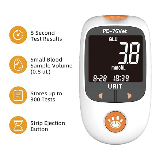 Glucose Meter Kit for Dogs & Cats| Pet Blood Glucose Meter with 25 Test Strips（PE-76vet）
