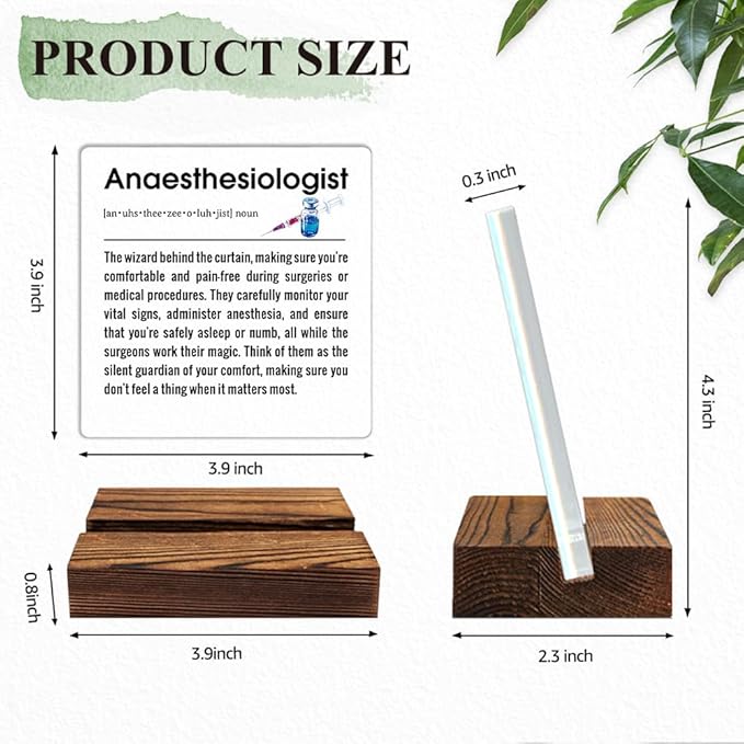 Anaesthesiologist Definition Acrylic Sign with Wood Stand, Physician Anesthesiologist's Week Gifts, Appreciation Gifts for Anesthesiologist, Anesthesiology Graduation Present