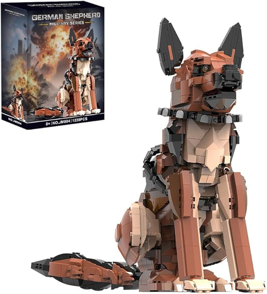 German Shepherd Dog Building Set,Movable Ears,Tail,Legs,Dog Building Block for Adults Kids,Boys and Girls,1235 pcs Animals Creator Building-Bricks Toy,Creative Gift for Dog and Animal Lovers