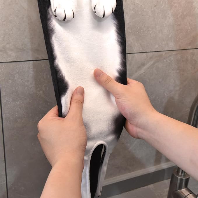 Husky Funny Hand Towels for Bathroom Kitchen Decor, Decorative Hanging Washcloths, Puppy Face Towels, Super Absorbent Soft Housewarming Gifts for Dog Lovers/Dog Mom