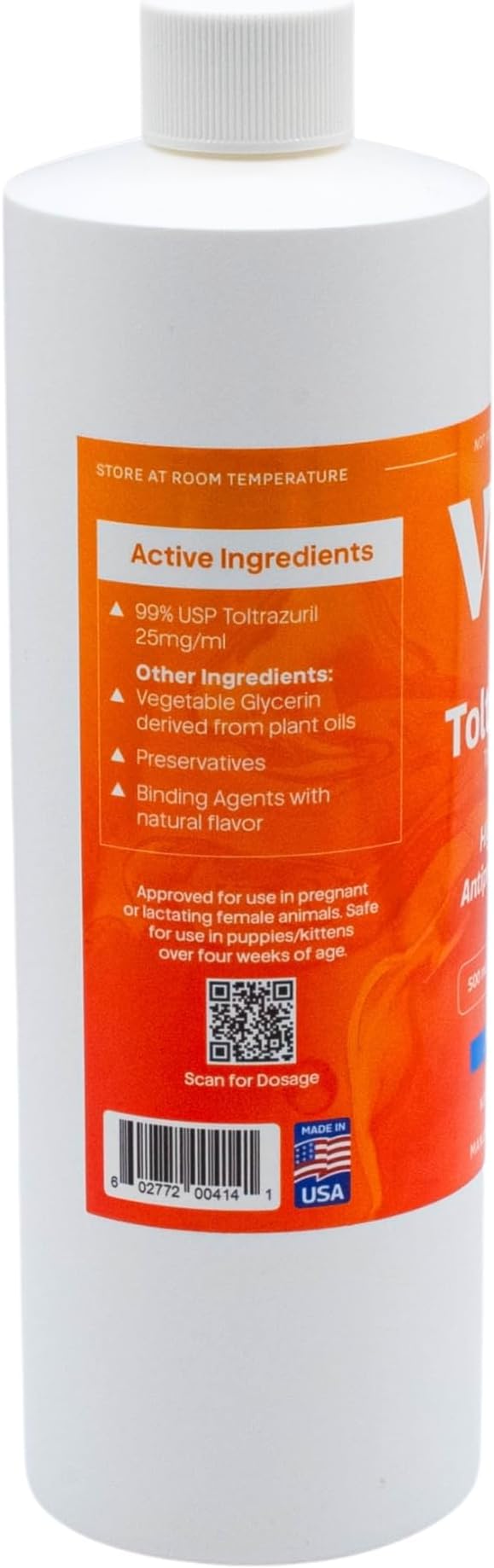 Toltrazuril 2.5% for Horses, Dogs, Cats, 500mL/16.9 Ounce, for Non-Food Chain Animals, Chicken