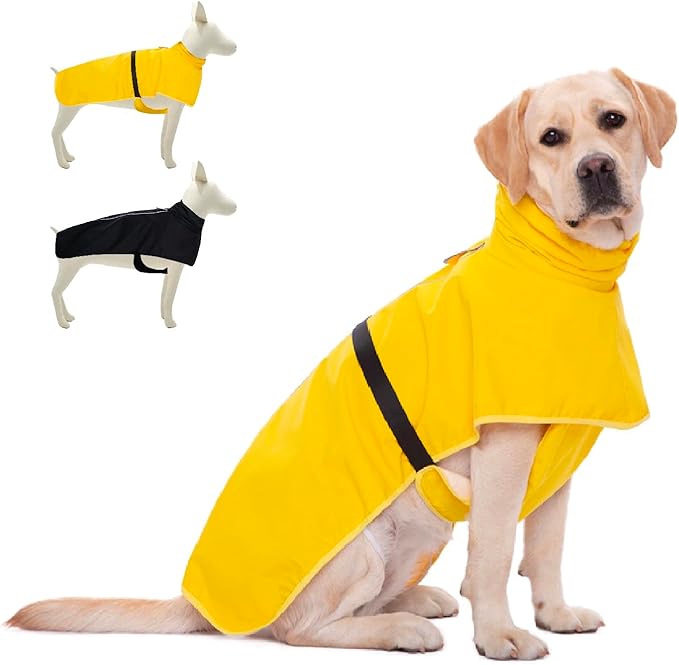 Dog Raincoat for Small Medium Large Dogs, Adjustable Dog Rain Jacket with Clear Hooded Double Layer,Waterproof Windproof Rain Jacket,Poncho Rain Coat