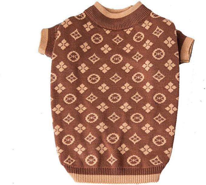 Luxury Dog Sweater – Soft Knit Designer Pet Outfit for Small Dogs & Puppies, XS–L, Stylish Warm Clothing for Yorkies, Chihuahuas, Dachshunds, Maltese, French Bulldog