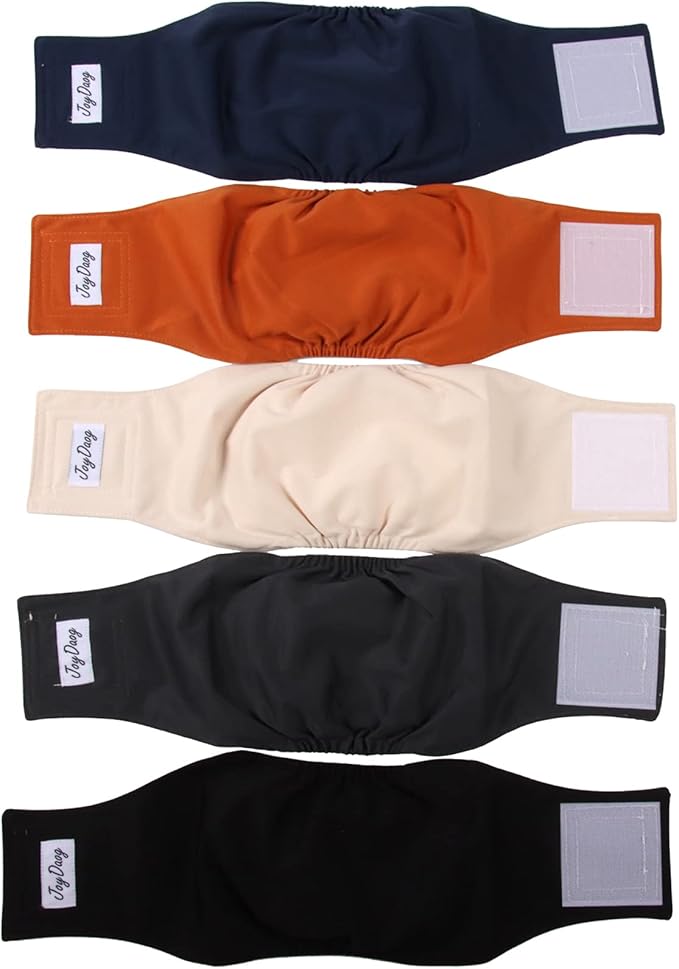Reusable Dog Belly Bands for Male Dogs Diapers,5 Pack Premium Washable Dog Diapers Male Puppy Nappies Wrap,XS