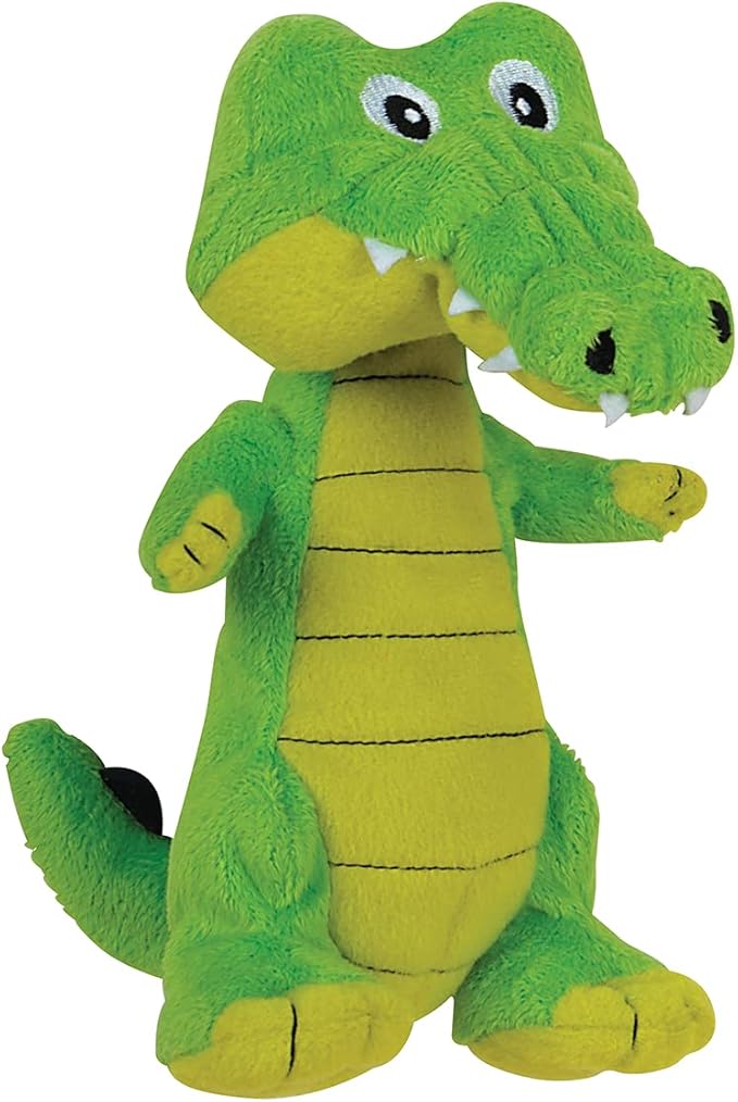 SmartPetLove Snuggle Puppy Tender-Tuffs Easy Grab - Plush Dog Toys - Standing Stuffed Green Crocodile with Tough Puncture Resistant Squeaker