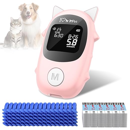 IMPet Glucose Monitoring Kit for Dogs & Cats, Pet Blood Sugar Monitor with Pain-Free & Easy Shuttle, No-Coding Kits with 50 Strips, 50 Lancets and 1 Pet-Specific Lancing Device