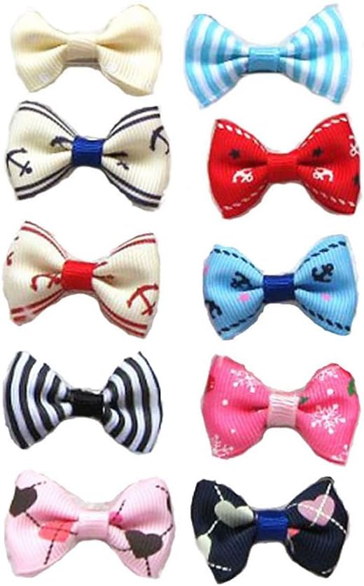 20Pcs Dog Hair Clips - Heart Sunglass Pet Hair Bows Alligator Hairpins Small Animal Barrettes, Multicolor Dog Hair Accessories