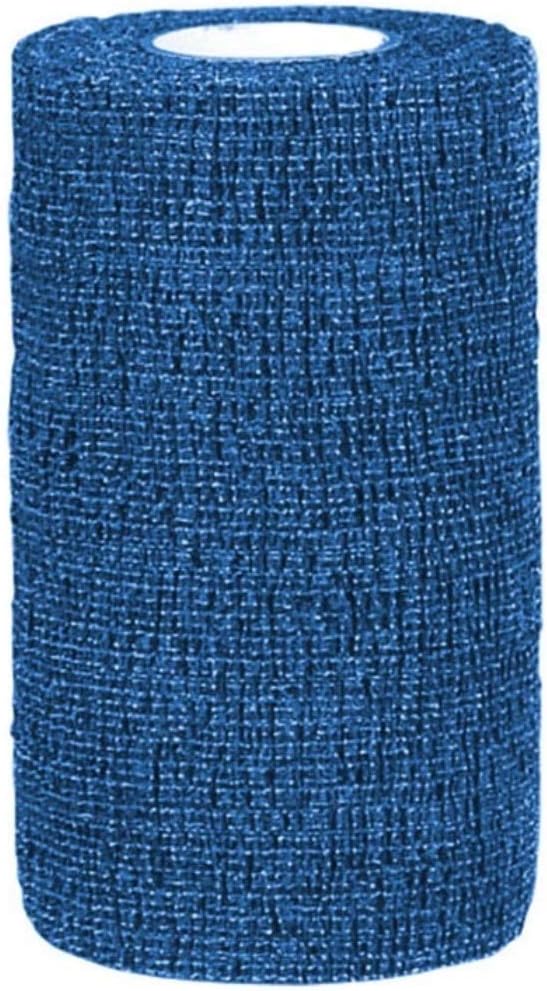 Dura-Tech Vet Flex Blue Bandage First Aid Wrap | for Horses, Dogs and Others | Self-Adhesive Cohesive Tape | 4” Wide and 5 Yards of Length | Package of 18 Rolls