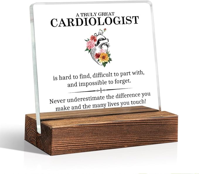 A Truly Great Cardiologist Acrylic Sign with Wood Stand, Thank You Gifts for Cardiologists, Retired Heart Doctor Present, Graduation Gifts for Cardiology Students, Cardio Team Present