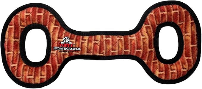 TUFFY - World's Tuffest Soft Dog Toy - MEGA - Tug Oval - Brick -Multiple Layers. Made Durable, Strong & Tough. Interactive Play (Tug, Toss & Fetch). Machine Washable & Floats