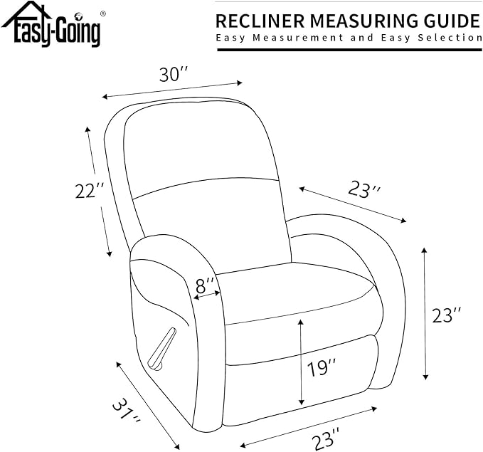 Easy-Going 4 Pieces 100% Dual Waterproof Recliner Cover Stretch Soft Couch Cover for Dogs, Sofa Slipcover for Recliner Couch Leakproof Furniture Protector for Kids, Pets Gray
