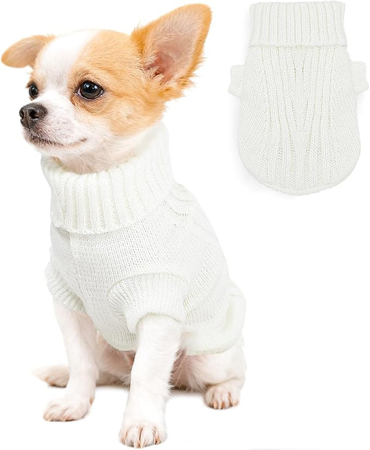 Xs Dog Clothes Dog Sweater for Small Dogs Autumn Winter Dog Sweaters Warm Puppy Clothes Turtleneck Pullover Sweater Pet Knitwear for Chihuahua Teacup Dog Yorkie (X-Small)