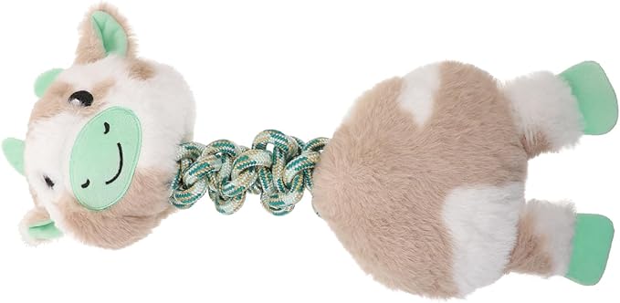 Interesting Cotton Knot Dog Chew Toy Bite-Resistant Puppy Accessory for Teething Safe and Molar Toy Engaging Cow Shape for Independent Play and Relief