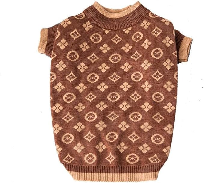 Luxury Dog Sweater – Soft Knit Designer Pet Outfit for Small Dogs & Puppies, XS–L, Stylish Warm Clothing for Yorkies, Chihuahuas, Dachshunds, Maltese, French Bulldog