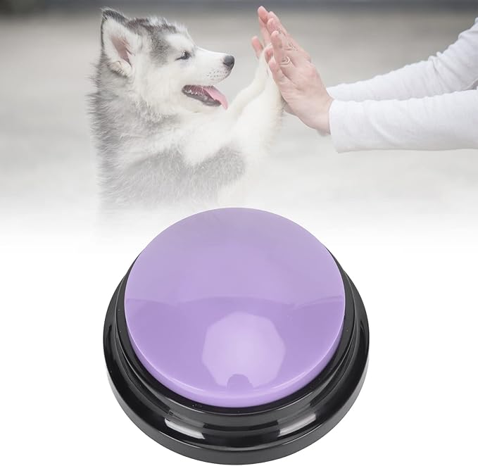 Dog Buttons for Communication,Voice Recording Button,Dog Communication Buttons Educational Recordable Dog Talking Button for Cat,Puppy,Pet Trainin 30 Second Voice Recording (Purple)