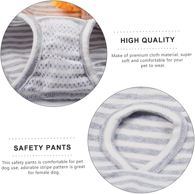 VILLCASE Female Dog Diapers Reusable Washable Dog Period Panties with Adjustable Suspenders Absorbent Pet Physiological Pants for Heat Cycle Size M 14.6X7.1 Inch
