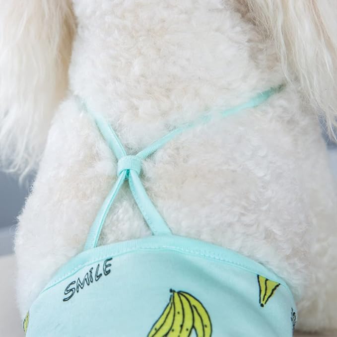 2 Pieces Dog Diaper with Suspender Washable Sanitary Pantie Reusable Puppy Sanitary Pants Cute Pet Underwear Diapers Jumpsuits for Small Female Dogs Girl in Heat Period (L)