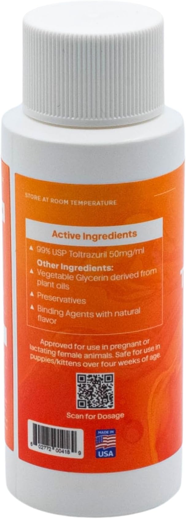 Toltrazuril 5.0% for Horses, Dogs, Cats, 60mL/2 Ounce, for Non-Food Chain Animals, Alfalfa