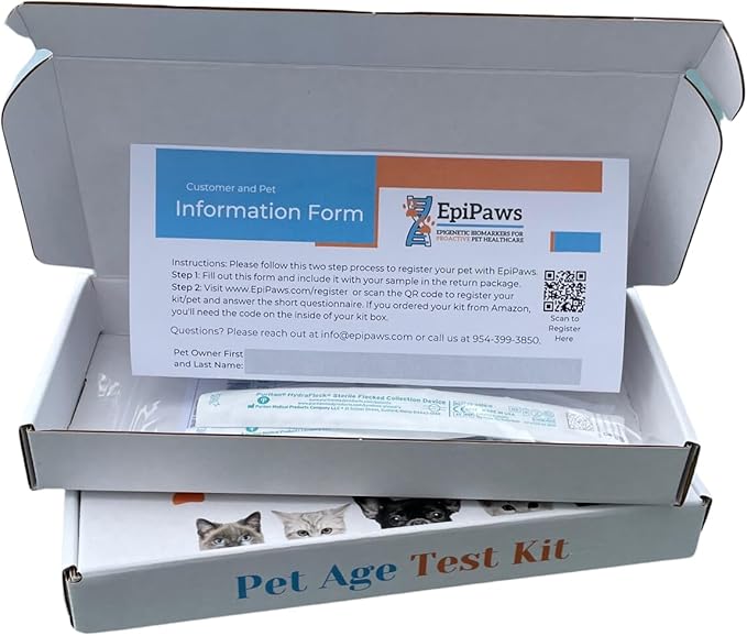 Pet Age Test for Dogs & Cats - Includes Wellness Insights for Your Pet’s Life Stage - at Home Epigenetic Biomarker Testing Kit, Great for Rescued Pets