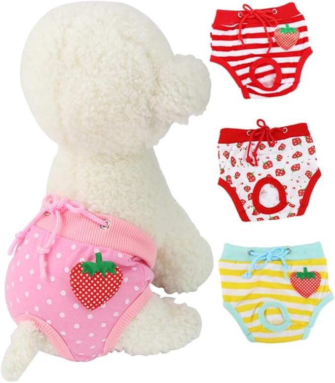 Kisangel Pet Safety Pants Comfortable Dog Physiological Diapers for Female Cats and Dogs Size L Breathable Absorbent Sanitary Pants for Menstruation