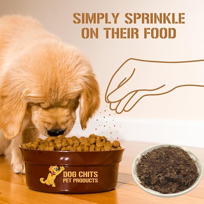 Dog Chits Bison Lung Food Topper for Dogs & Puppies - Single Ingredient, High Protein, Grain Free & Easy to Digest - Natural Dog Treats for Picky Eaters - Sprinkle on Food - Made in USA - 7 oz