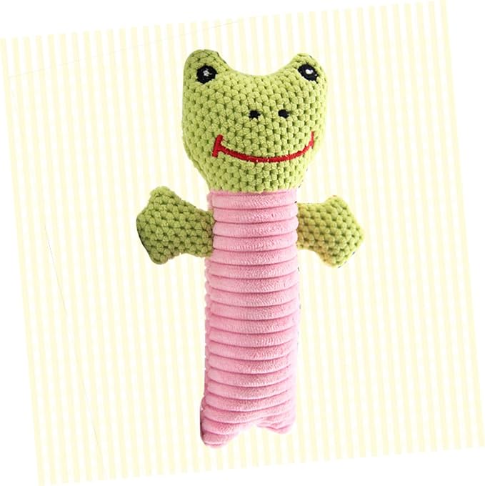FRCOLOR Animal Pattern Dog Toys for Puppies Chewing Squeaking Pet Toys Soft Cotton Material for Dog Fun