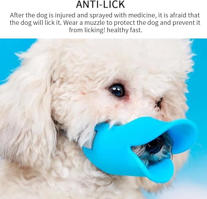 Dog Muzzle,Anti Bite Duck-Mouth Shape DogMouth Covers,Soft Duck Silicone Mouth Cover w/Adjustable Strap,Dogs Muzzle Mask for Dogs Weighing 2.5-4.5kg Chihuahuas Teddy Bears(Blue,S:9cm/3.54inch)