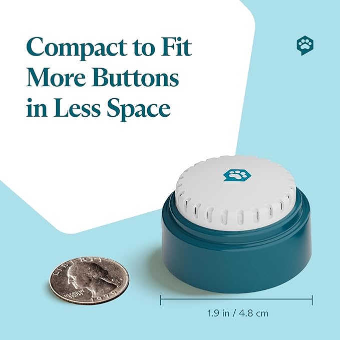 FluentPet Speak Up Dog Buttons for Communication, (6 Recordable Buttons) with Pre-Installed Batteries, Clearer Upward-Facing Sound, Training Buzzer for Dogs & Cats, Talking Pet Buttons for Training