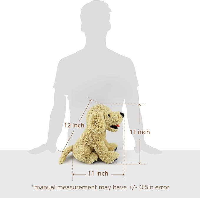 LotFancy Dog Stuffed Animals, 12 inch Cuddly Golden Retriever Stuffed Animals, Sitting Puppy Dog Plush Toy, Birthday Gift for Kids Boys Girls