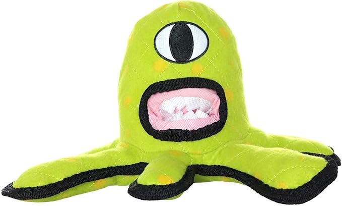 TUFFY® - World's Tuffest Soft Dog Toy - Alien - Multiple Layers. Made Durable, Strong & Tough. Interactive Play (Tug, Toss & Fetch). Machine Washable & Floats. (Green, Large 2 Pack)