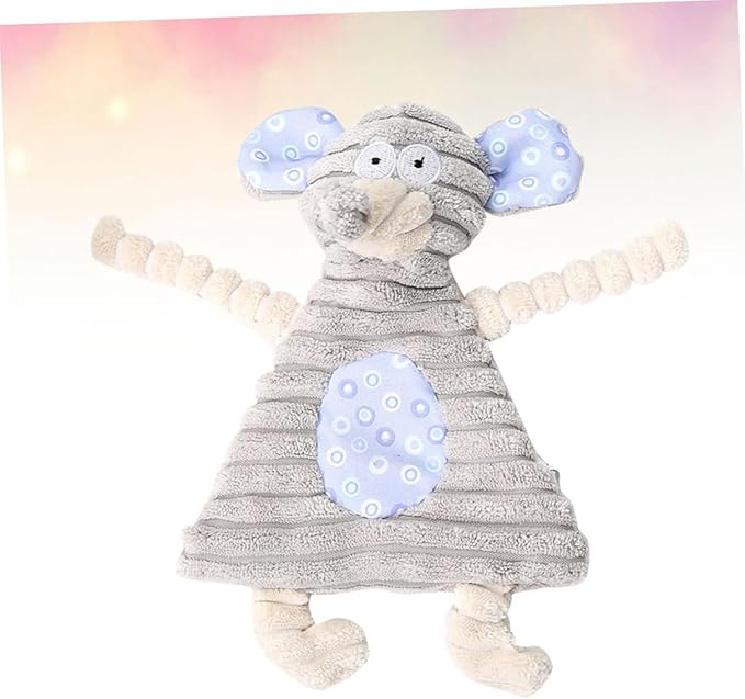 Dog Toys Corduroy Molar Pet Toys Sound for Chewing Playing Cute Stuffed Animal for Home and Grey