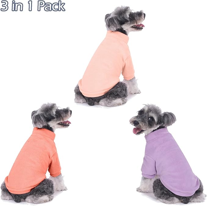 Dog Sweater, 3 Pack Dog Sweaters for Small Dogs Girl Boy, Ultra Soft Warm Puppy Clothes Dog Coat for Winter (Rose+Lt Pink+Lt Purple, X-Large)