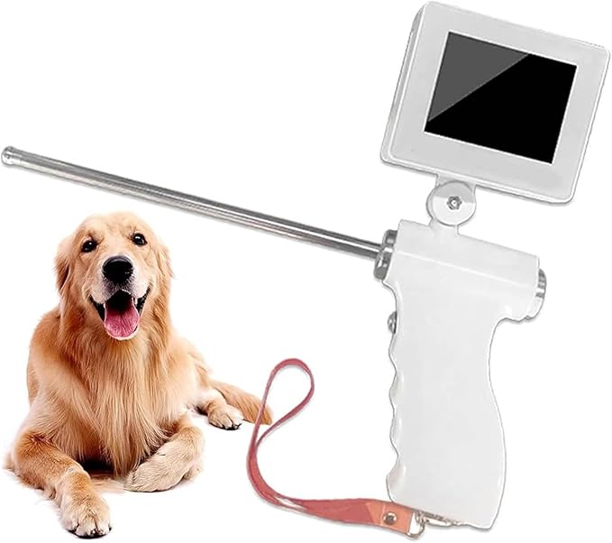 Dog Artificial Insemination Ai Gun, Adjustable Dog Insemination Kit, 360° Rotatable Screen, Photo-Video Recordable, with 20 Vas Deferens and 4 Locating Steel Needles, for Dogs
