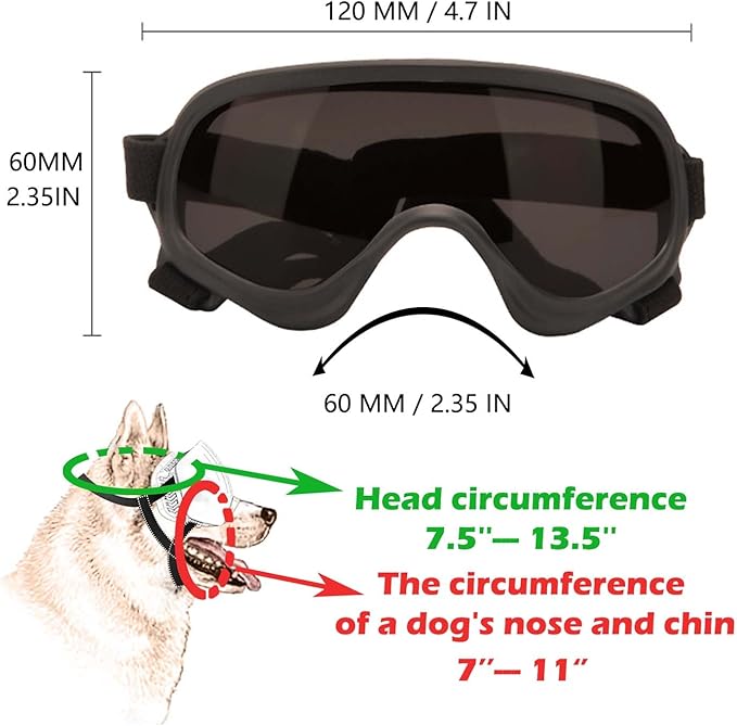 Dog Sunglasses,Doggles Anti-UV Protection, Pet Sunglasses with Adjustable Strap, Suitable for Motorcycle Car Driving Bike Riding Hiking Swimming Wind Dust Fog Dog Eye Protection