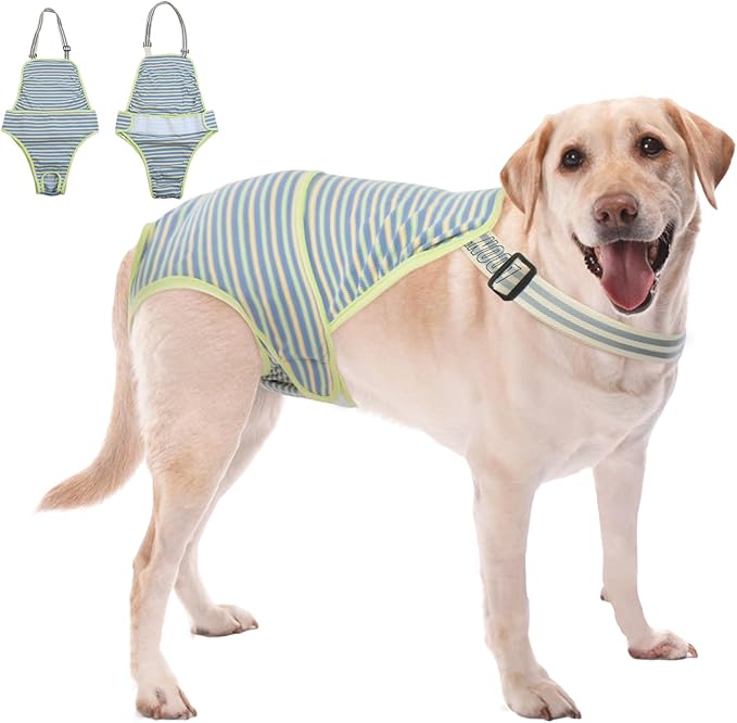 Dog Diapers Female,Female Dog Diapers for Heat Large Dogs, Washable Onesie Sanitary Pantie with Adjustable Suspender Washable, Reusable Period Panties Doggie Diaper, L