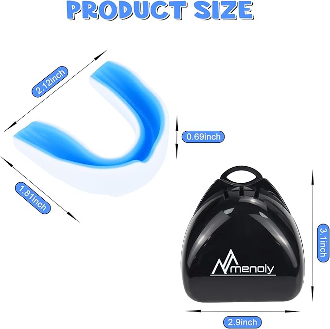 MENOLY 6 Pack Kids Mouth Guard, Toddler Sport Mouth Guard Kids with 6 Portable Cases for Football Basketball Boxing MMA Wrestling Hockey