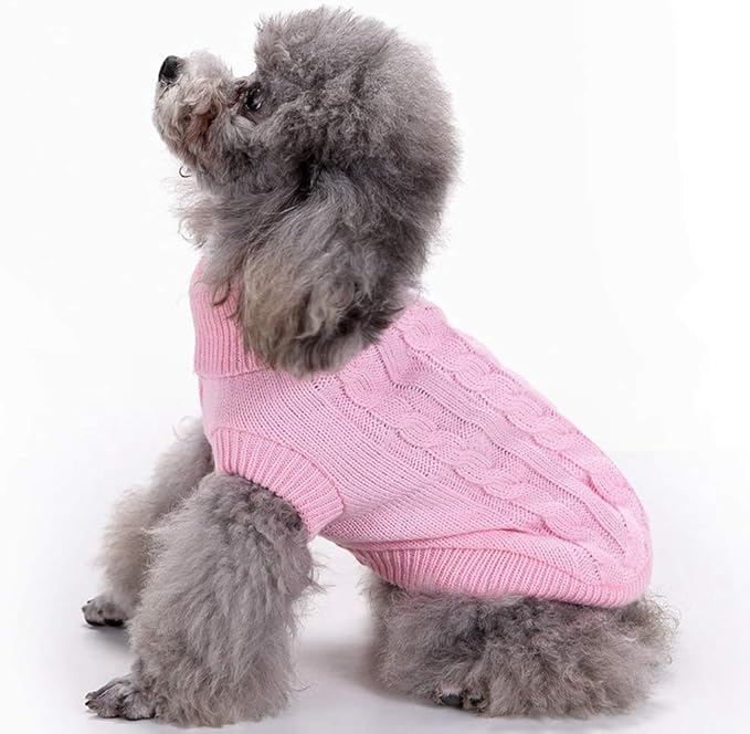 Warm Classic Turtleneck Pet Sweater for Small to Large Dogs - Cute Winter Dog & Cat Coat - Christmas Sweater for Girls & Boys