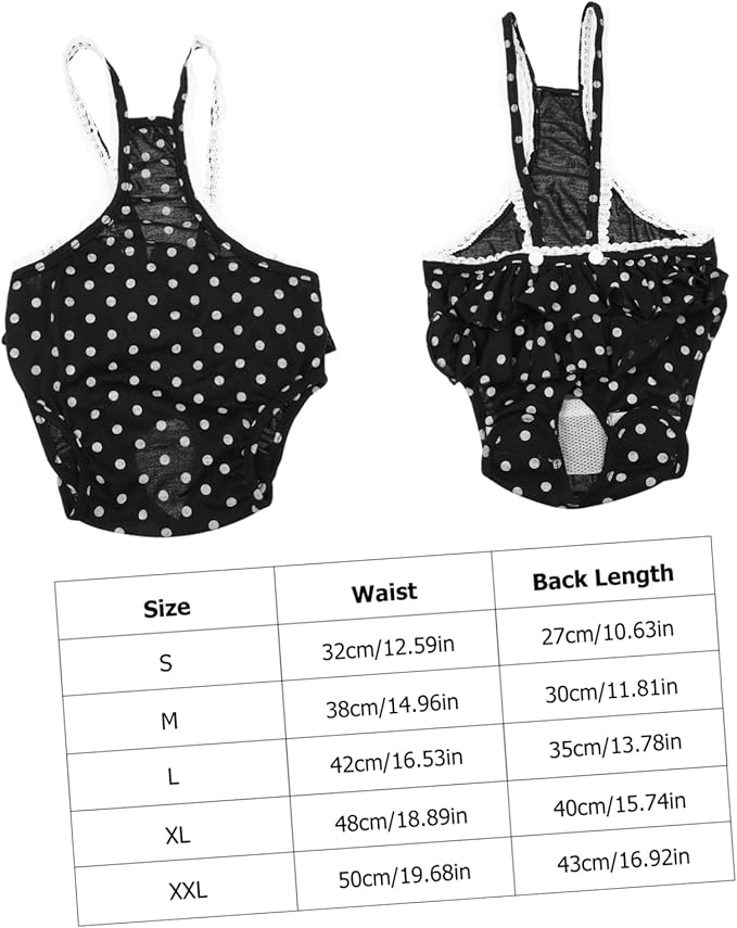 SUPVOX 1pc Dog Physiological Pants Breathable Menstrual Diaper for Female Dogs Washable and Reusable Prevents Leaks and Mating for Monthly Cycle Black