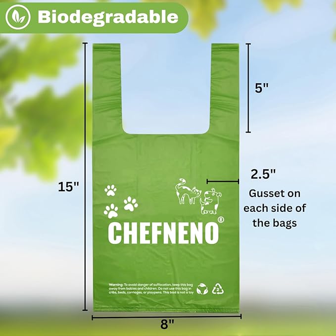 Cat Litter Waste Bags Biodegradable (500 ct., Green) Bulk Dog Poop Bags with Easy Tie Handles Earth-Friendly Lavender Scented Cat Litter Poop Diaper Bag Disposable Sanitary Pad Waste Bags (500 Bags)