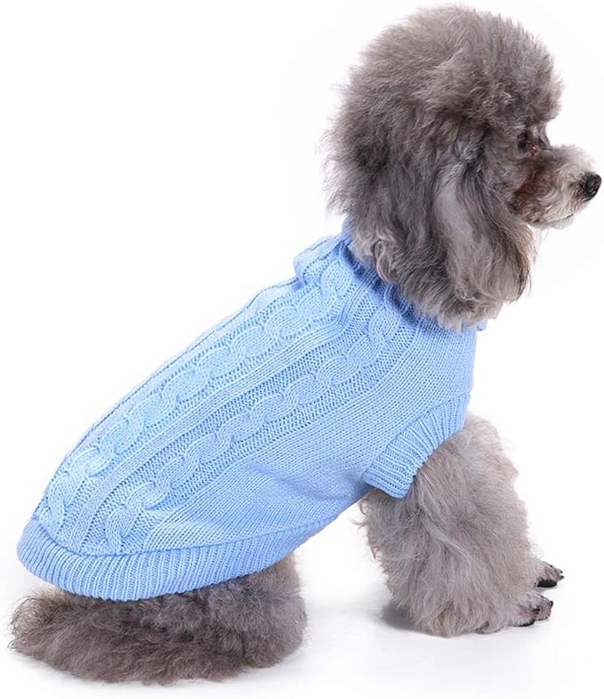 Warm Classic Turtleneck Winter Pet Sweater - Cute Dog & Cat Coat, Medium & Large Sizes, Perfect for Christmas Gifts