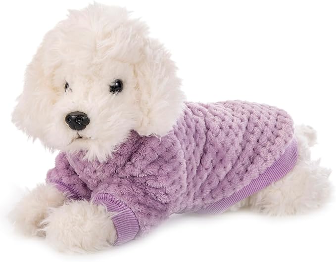 Dog Sweater, 2 or 3 Pack Dog Sweaters for Small Medium Dogs or Cat, Warm Soft Flannel Pet Clothes for Dogs Girl or Boy, Dog Shirt Coat Jacket (XX-Small, Pink+Purple+Light Green)