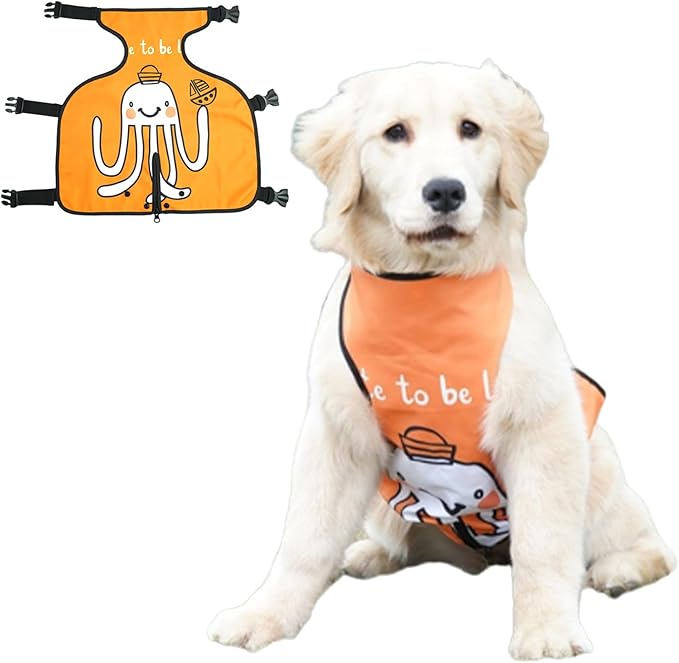 Dog Belly Band Waterproof Protector Vest for Female Dogs in Heat Soft Inner Fluff Reusable Apron Orange Medium