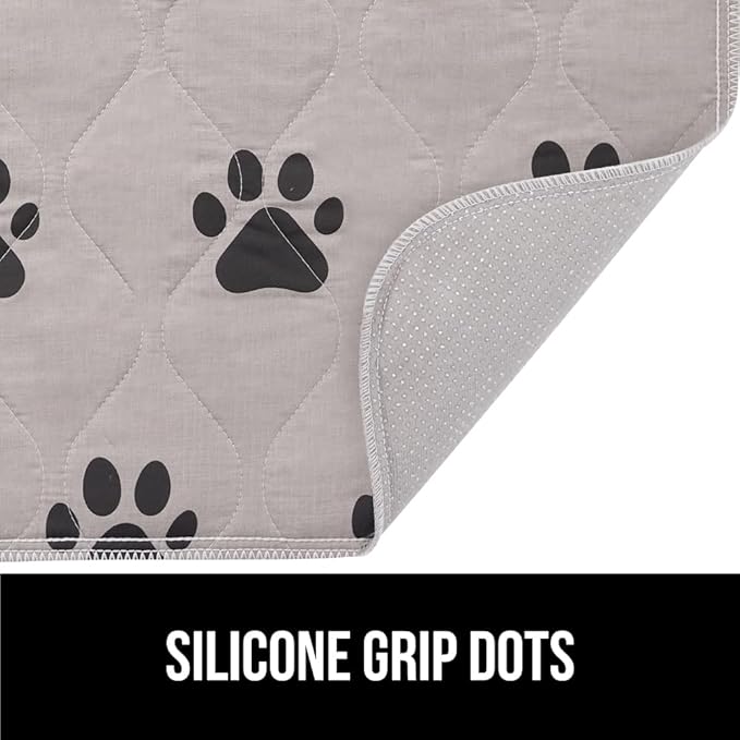 GORILLA GRIP Washable Puppy Pads, 40x26 Pack of 2, Slip Resistant Dog Crate Mat, Waterproof Cloth Pee Pad for Training Puppies in Playpen, Reusable Pet Incontinence Blanket, Protects Sofa, Furniture