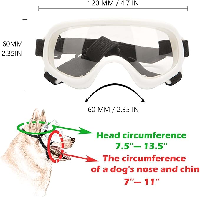 Dog Sunglasses,Doggles Anti-UV Protection, Pet Sunglasses with Adjustable Strap, Suitable for Motorcycle Car Driving Bike Riding Hiking Swimming Wind Dust Fog Dog Eye Protection
