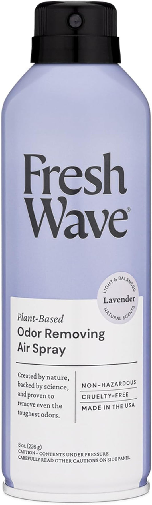 Fresh Wave Lavender Odor Eliminator Spray & Air Freshener, 8 oz. | Non-Aerosol, Fine Mist | Odor Absorbers | Safer Odor Relief | Natural Plant-Based Odor Eliminator | For Furniture, Fabrics & Trash