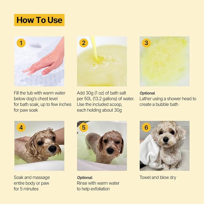 PetO’Cera Hot Spring Bath for Dogs, Alps Onsen Water, Soothes Dry, Itchy, Inflamed Skin, Conditions Coat, Anti-Lick Paw Soak, Hypoallergenic, Tear-Free, No-Rinse Dog Spa, 1.05oz, Dog Grooming, 3.15 oz