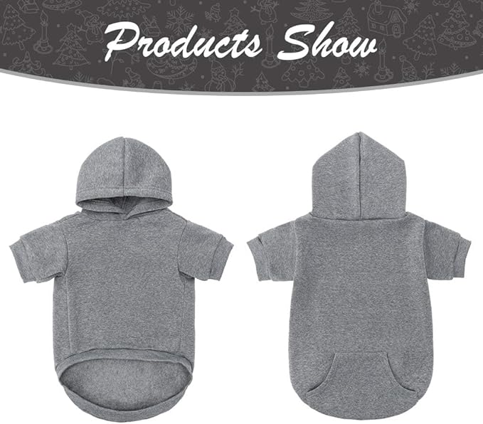 KOOLTAIL Dog Hoodie for Large Medium Small Dogs, Soft and Warm Pet Sweater with Leash Hole and Pocket Boy Girl, Puppy Fall Winter Jacket Clothes, French Pitbull Cold Weather Coat Sweatshirt, Grey XXL
