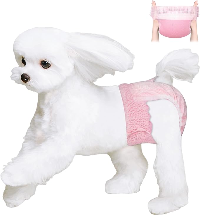 Ambreview Disposable Dog Diapers Female, Just Pull It Up, Doggie Diapers for Female Dogs, Strong Absorbency | Leak Proof, for Dogs in Heat | Elderly | Disabled, XS 30 PCS