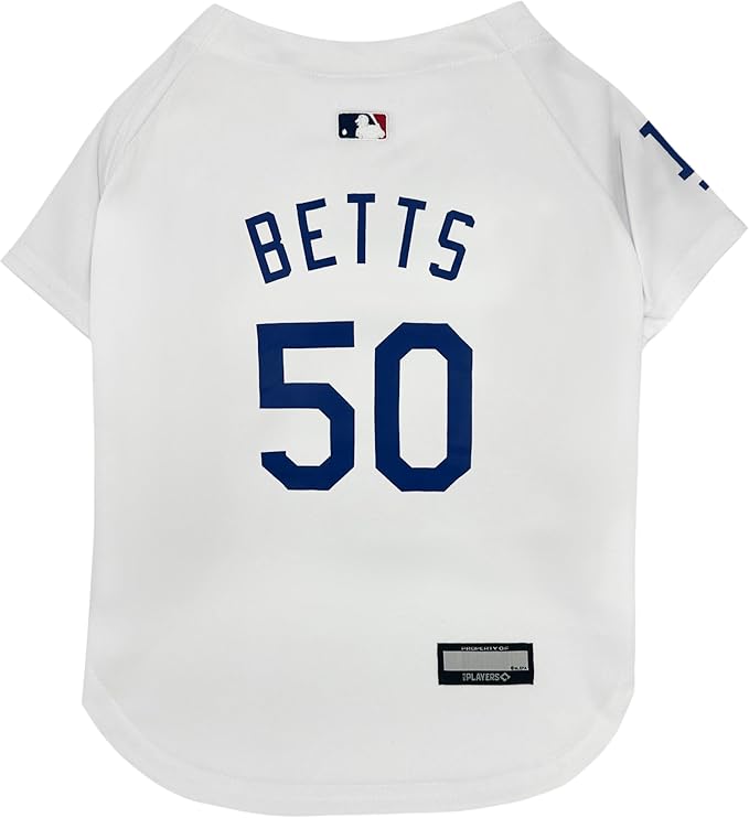 MLBPA - Mookie Betts, Markus Lynn #50 Pet Jersey - MLB LA Dodgers Mesh, Large